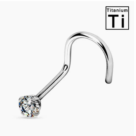 Titanium Crystal Nostril Stud – PWB-047